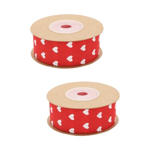 DIYEAH 2 Rollen Schleife Regenbogen-Curling-Band Gold wickeln Dekoration Valentinstag seidenband ribbon Herzband eheringe dünnes rotes Band Hochzeits-Geschenkbänder zum Basteln Polyester von DIYEAH