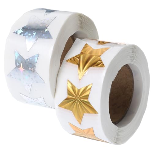 DIYEAH 2 Rollen Sternförmige Aufkleber Belohnungssticker für Selbstklebende Fünf zackige Sterne Sticker für Scrapbooking Geschenkverpackung und Festivaldekoration DIYEAH 2 Rollen Sternförmige Aufkleber Belohnungssticker für Selbstklebende Fünf zackige Sterne Sticker für Scrapbooking Geschenkverpackung und Festivaldekoration von DIYEAH