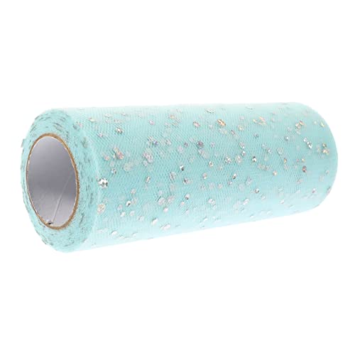 DIYEAH 2 Rollen Tüllrolle mit Pailletten dekoratives Wickelband Basteln nähen bunt Blau geldgeschenke verpacken haar schleife Abmessungen Mesh-Tüll-Stoff tüll stoff dekorationen Polyester von DIYEAH