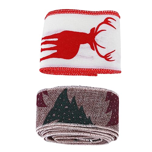 DIYEAH 2 Rollen Weihnachtliches Teiliges Baumwollband mit Weihnachtsbaum und Rentier Bedruckt als Geschenkband und DIY Dekoration für Festliche Bastelarbeiten DIYEAH 2 Rollen Weihnachtliches Teiliges Baumwollband mit Weihnachtsbaum und Rentier Bedruckt als Geschenkband und DIY Dekoration für Festliche Bastelarbeiten von DIYEAH