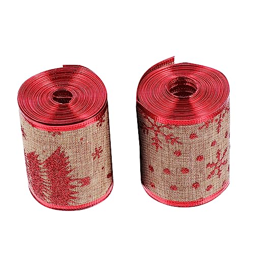DIYEAH 2 Rollen Weihnachts Dekoband Breit DIY Geschenkband mit Festlichem Muster Vielseitiges Schleifenband für Geschenkverpackung Partydeko und Weihnachtsbaumgestaltung Yards DIYEAH 2 Rollen Weihnachts Dekoband Breit DIY Geschenkband mit Festlichem Muster Vielseitiges Schleifenband für Geschenkverpackung Partydeko und Weihnachtsbaumgestaltung Yards von DIYEAH