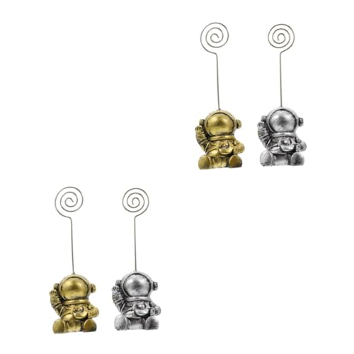 DIYEAH 2 Sätze 2 Stück Astronauten-visitenkartenhalter Desktop Schmücken Tischnummernhalter Desktop-memohalter Memo-clip Bild Fixierte Clips Fotoclip Für Zu Hause Klemme Beachten Harz von DIYEAH
