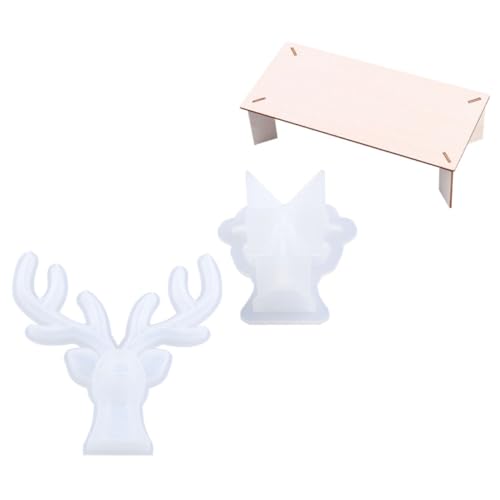 DIYEAH 2 Sätze Antler Shape Silikonform Diy Gießform für Dekorative Tischornamente Kleiner und Großer Sowie Ständer Waschbar und Wiederverwendbar für Kreative Bastelprojekte von DIYEAH