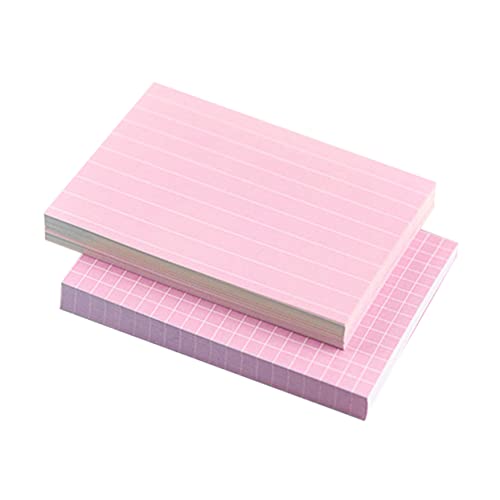 DIYEAH 2 Sätze Beachten Sie Eine Karteikarte Gefüttert Schreibwaren Farbige Karteikarten Heimbüro Regiert Memo Karten Lernkarteikarten Karteikartenpapiere Flash -karten Rosa 150 Stück * 2 von DIYEAH
