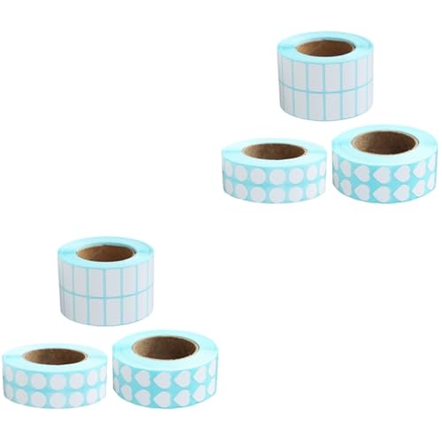 DIYEAH 2 Sätze Blanko Aufkleber Selbstklebende Etiketten Für Klassifizierung Handbeschriftbare Namensetiketten Herz Und Rund Sowie Quadratische Aufkleber Pro Rolle 3 Rollen * 2 von DIYEAH