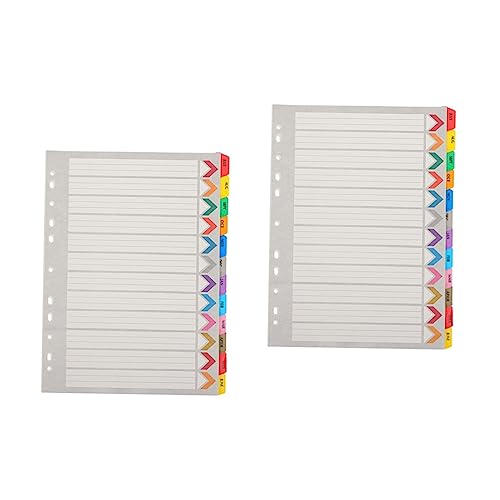 DIYEAH 2 Sätze Buchregister-binder-teiler Notizbuch-teiler Papier-binder-teiler Notizblock-registerkarten A4-teiler Binder-organizer 12 Blätter * 2 von DIYEAH