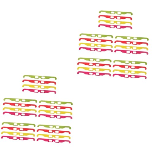 DIYEAH 2 Sätze Feuerwerksbrille Set Anaglyphenbrille Rot Gelb Grün Für Erwachsene Für Filme Partys Und Festivals 20 Stück * 2 von DIYEAH