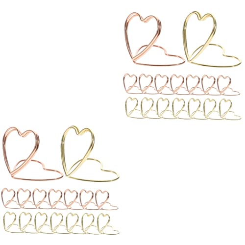 DIYEAH 2 Sätze Geformte Büroklammern Büroklammern Büroklammern Schreibtischordner Zubehör Roségold Clips Büroklammern Große Büroklammern Papierklammern Artikel De 24 Stück * 2 von DIYEAH