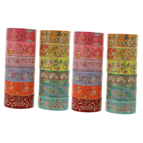 DIYEAH 2 Sätze Geschenkbänder Blumenband Dekorationsband Floristenband Scrapbooking Für Klebstoff Zeitschriftenzubehör Retro Dekorativ Blumen- Süßes Band Diy-bänder Papier 12 Rollen * 2 von DIYEAH