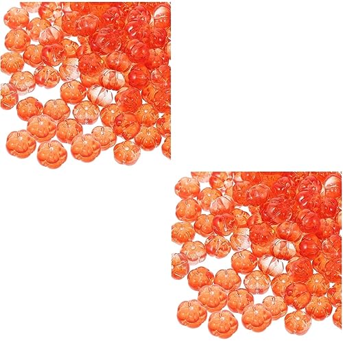 DIYEAH 2 Sätze Glasperlen Kürbisform Lose Bastelperlen Für Halloween Schmuckherstellung Diy Und Armbänder Dekorative Bastelideen Für Thanksgiving 100 Stück * 2 von DIYEAH
