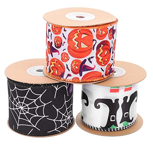 DIYEAH 2 Sätze Halloween-band Burgund Halloween-ripsband Halloween-themenband Bogen Geschenkband Familienkonferenz Präsentbox Partybänder Diy Handwerk Machen Band Polyester 3 Rollen * 2 von DIYEAH