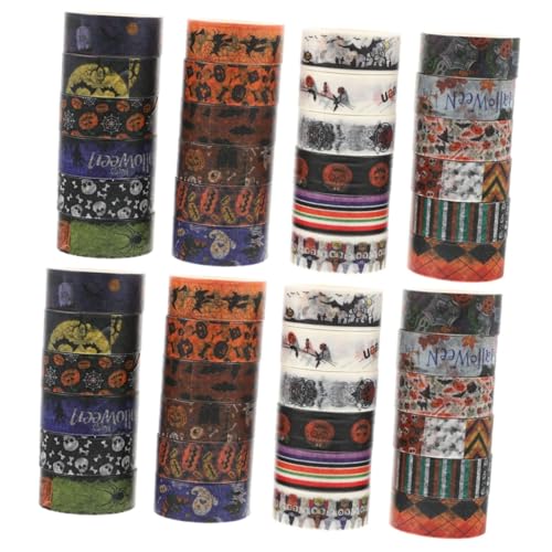 DIYEAH 2 Sätze Halloween-band Farbiges Klebeband Für Dekoratives Band Für Den Urlaub Dekorative Bänder Für Sammelalben Dekorationsband Aus Papier Japanisches Papier 24 Stück * 2 von DIYEAH