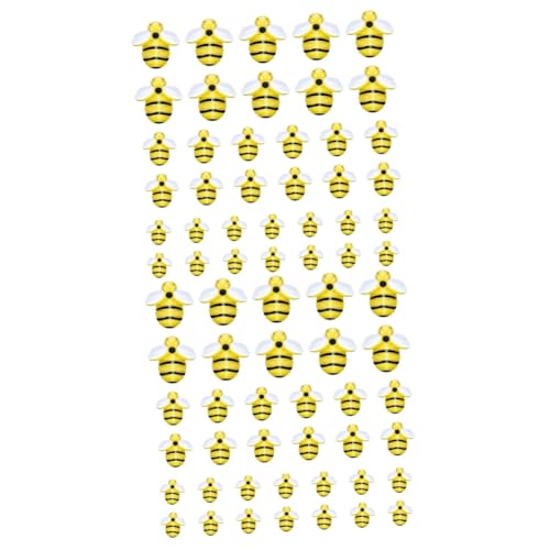 DIYEAH 2 Sätze Harz Biene Bienen Dekorationen Mini Tiara Bienen Zum Basteln Aufkleber Figur Cute Decor Giteer Safe Rasen Bastelset Cartoon-bienen-anhänger Bastelbedarf Yellow 45 Stück * 2 von DIYEAH