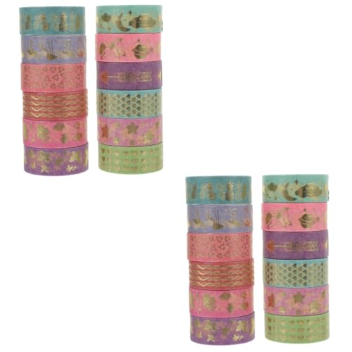 DIYEAH 2 Sätze Heißpräge-washi-tape Farbiges Band Zeitschrift Gold The Washi Tape Bastelmaterial Washi Tape Zum Verpacken Von Geschenken Washi-klebeband Japanisches Papier 12 Stück * 2 DIYEAH 2 Sätze Heißpräge-washi-tape Farbiges Band Zeitschrift Gold The Washi Tape Bastelmaterial Washi Tape Zum Verpacken Von Geschenken Washi-klebeband Japanisches Papier 12 Stück * 2 von DIYEAH