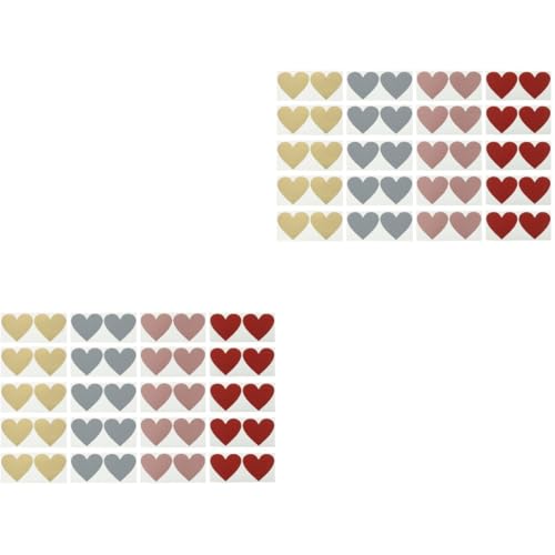 DIYEAH 2 Sätze Herzförmige Rubbelaufkleber Selbstklebende Diy Etiketten Für Kreative Karten Und Postkarten Für Partys Hochzeiten Und Überraschungen Gold Rot Roségold 20 Blätter * 2 von DIYEAH