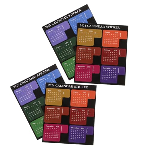 DIYEAH 2 Sätze -Klebeband farbige Kalenderaufkleber Notizblock Pastell Klebeetiketten Kalender-Aufkleber Planeraufkleber für den täglichen Gebrauch Tagesplan-Aufkleber Papier von DIYEAH