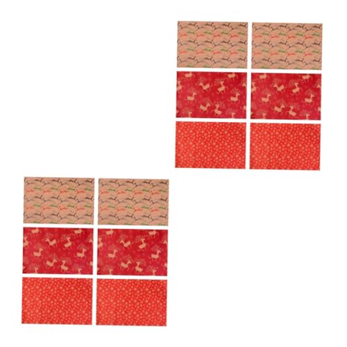 DIYEAH 2 Sätze Kraft-geschenkpapier Weihnachtszubehör Weihnachtsgeschenkpapier Weihnachtsverpackungspapier Paketpapier Packpapier Diy - Weihnachtspaket Papier Kraftpapier 6 Stück * 2 von DIYEAH
