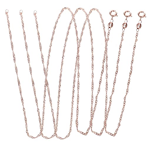 DIYEAH 2 Sätze Kupferkette Selber Machen Weihnachten Wichtelgeschenk Weihnachstsgeschenk Mädchen Halskette Namenskette Halskettenketten Für Anhänger Choker-kette Rose Gold 3 Stück * 2 von DIYEAH