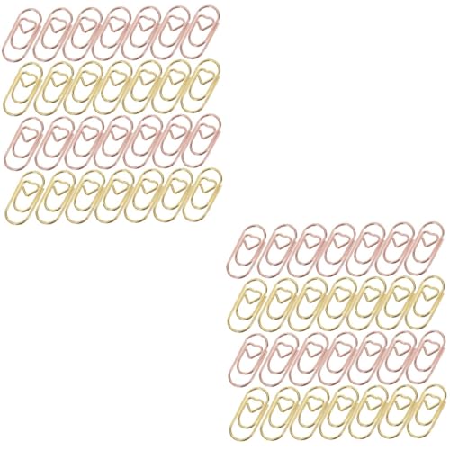 DIYEAH 2 Sätze Liebe Büroklammer Goldene Büroklammern Herzförmige Büroklammern Lesezeichen Rosa Papierklammern Stichworte Sortiert Dekorative Clips Büroklammern Aus Metall 400 Stück * 2 von DIYEAH