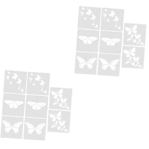 DIYEAH 2 Sätze Malvorlage Geometrische Schablonen Zeichenschablonen Für Bastelsets Für Schablonen Ziehen Selbst Bemalte Schablonen Das Haustier Weiß 8 Stück * 2 von DIYEAH