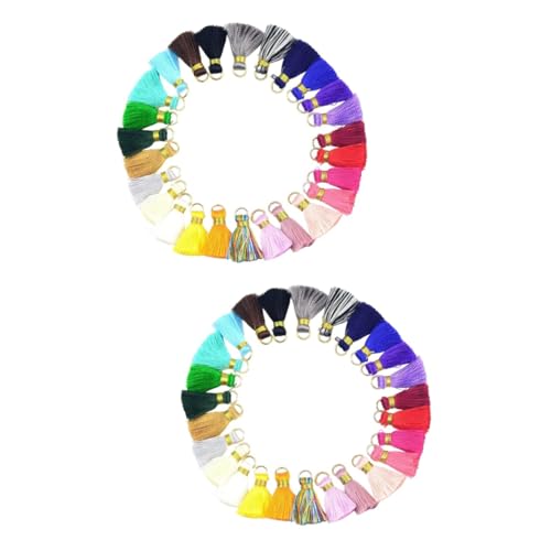DIYEAH 2 Sätze Mini-quaste Büro Dekoration Office Decoration Wohnzimmerdekoration Geschenketüten Quasten Für Bunt Hängendes Handwerk Farbige Quaste Polyester Colorful 100 Stück * 2 von DIYEAH