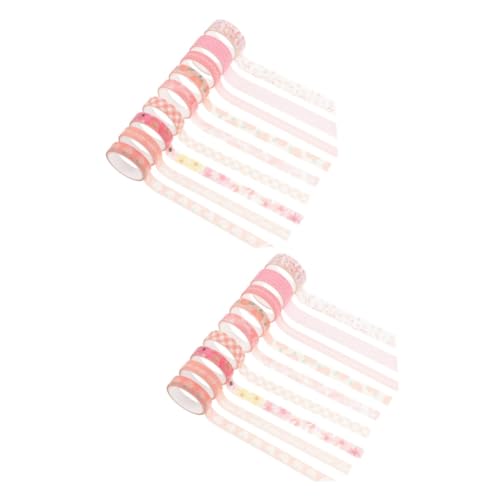 DIYEAH 2 Sätze Peach Sticker Tape Farben Ästhetisch Süßes Band Scrapbooking -verzierungen Farbig Selbstklebende Diy-klebebänder Geschenkverpackungsband Papier 9 Rollen * 2 von DIYEAH