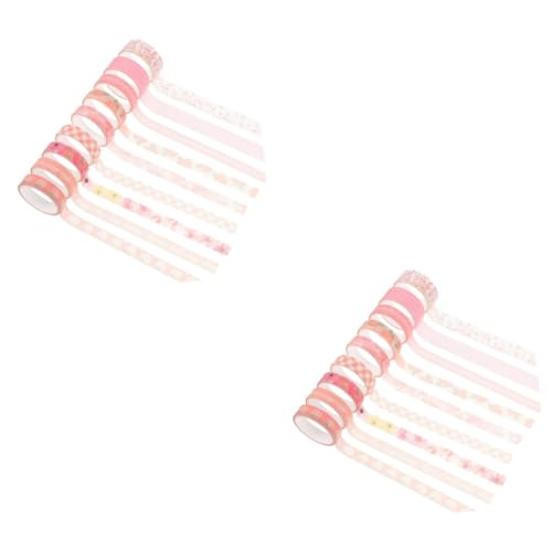 DIYEAH 2 Sätze Peach Sticker Tape Farben Junk-journal-zubehör Ästhetisch Süßes Band Lieferungen Dekorative Klebebänder Selber Machen Diy Klebeband Papier 9 Rollen * 2 von DIYEAH
