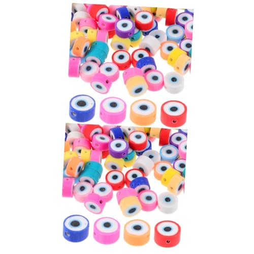 DIYEAH 2 Sätze Perle Des Teufelsauges Halloween Perlen Für Armbänder Anhänger Für Die Schmuckherstellung Halskette Mit Schlechten Augen Kleine Perlen Böses Auge Polymer-ton 200 Stück * 2 von DIYEAH