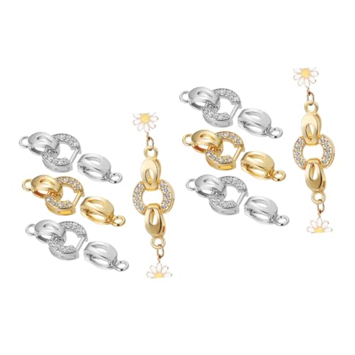 DIYEAH 2 Sätze Schmuckverschlüsse Gold Und Silberfinish Für Diy Armbänder Und Einfach Zu Bedienen Und Langlebig Für Kreative Bastelprojekte 4 Stücke * 2 von DIYEAH