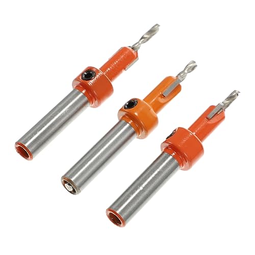 DIYEAH 2 Sätze Senkbohrer Senker Granitlochbohrer Fase Holzbearbeitung Bohren Holzdübelschneider Kegelbohrer Körner Schnellarbeitsstahl Orange 3 Stück * 2 von DIYEAH