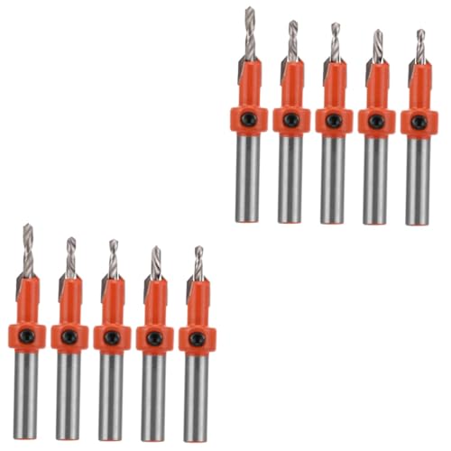 DIYEAH 2 Sätze Senkbohrer Versenken Fase Schlüssel Senkerbohrer Schalter Countersink Kammernbohrer Bohrer Für Die Holzbearbeitung Hochgeschwindigkeitsstahl Orange 5 Stück * 2 von DIYEAH