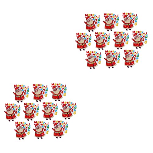 DIYEAH 2 Sätze Stickbilder Hochzeitsdekorationen Weihnachtsreparaturflicken Weihnachtsaufkleber Weihnachten Weihnachtsetiketten Weihnachtsfensterdekoration Weihnachtsdeko 10 Stück * 2 von DIYEAH