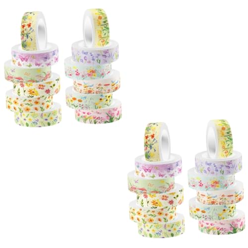 DIYEAH 2 Sätze Transparentes Washi-tape Aufkleber Zum Basteln Tagebuchband Scrapbooking -vorräte Dekorative Bänder Für Sammelalben Washi -bänder Bastelband 12 Rollen * 2 von DIYEAH