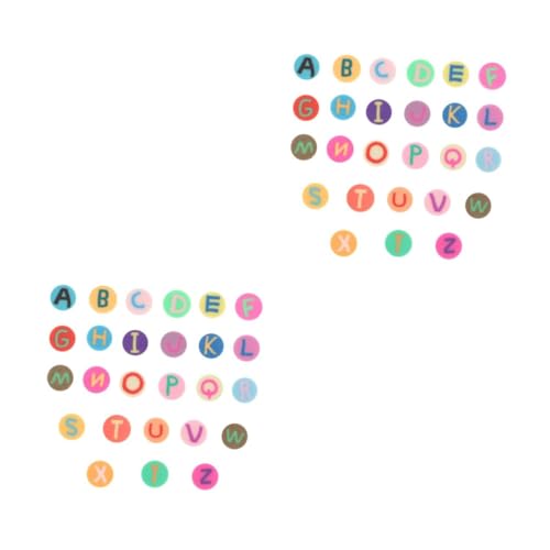 DIYEAH 2 Stück 2 Alphabet-tonperlen Buchstabenperlen Perlen Für Schmuckhersteller Runden Perlen Für Armbänder Perlen Zum Basteln Perlen Für Die Herstellung Von Armbändern Polymer-ton von DIYEAH
