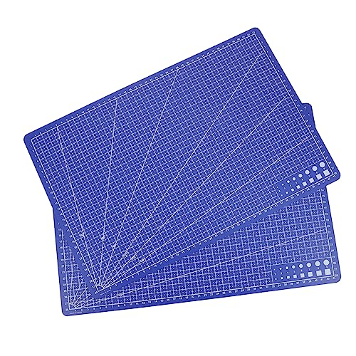 DIYEAH 2 Stück A3 Selbstheilende PVC Schneidematte für Bastelarbeiten Einseitige Schneideunterlage Präzise Hilfslinien für Künstler und Schüler von DIYEAH