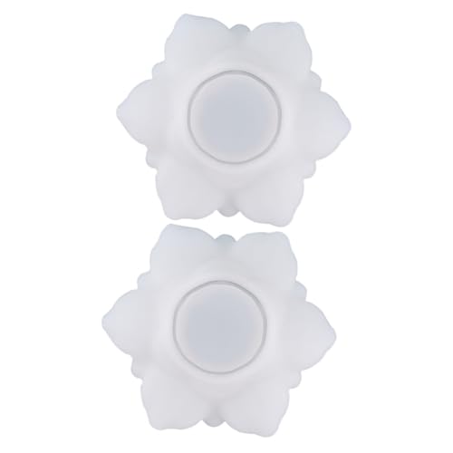 DIYEAH 2 Stück Blume Silikonform Formenbau Blütenblatt Pflanzen Stiele Silikonform für Schmuckaufbewahrung Blumenform Schmuckkästchen handgefertigte Form Gießform Silikon Kieselgel Weiß von DIYEAH