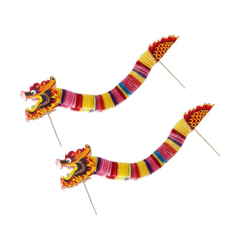 DIYEAH 2 Stück Chinesischer Papiertanzdrache Handheld Drachen für Neujahrsfeier Dekoration Interaktive für Freunde Fotodeko und Partyspaß DIYEAH 2 Stück Chinesischer Papiertanzdrache Handheld Drachen für Neujahrsfeier Dekoration Interaktive für Freunde Fotodeko und Partyspaß von DIYEAH