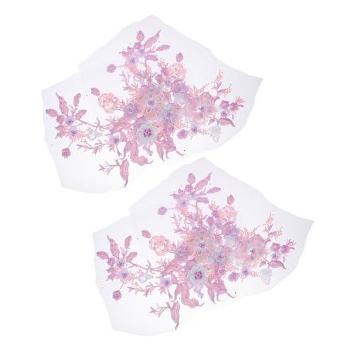 DIYEAH 2 Stück Dekorative Spitzenaufkleber Blumen Spitzen Stickerei Applikation Stickerei Spitze Blumen Applikation Stick Flicken Applikationen von DIYEAH