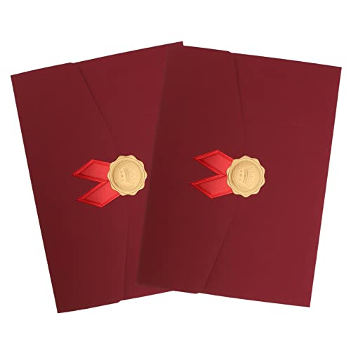 DIYEAH 2 Stück Diplom-Cover falten zertifikat papier halter Gold Weiß dokumentenmappe mappen briefumschläge Schutzhülle für Papierzertifikate Dokumentenhalter aus Papier Papierstau von DIYEAH