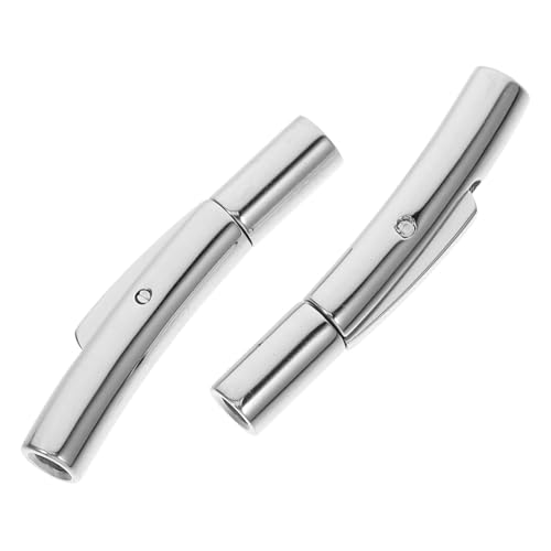 DIYEAH 2 Stück Edelstahl Schmuckverschluss Teiliges Rundloch Snap Clasp für DIY Schmuckherstellung Gebogener Bügel für Armband und Halskette Vielseitiger Connector für Drahtseil DIYEAH 2 Stück Edelstahl Schmuckverschluss Teiliges Rundloch Snap Clasp für DIY Schmuckherstellung Gebogener Bügel für Armband und Halskette Vielseitiger Connector für Drahtseil von DIYEAH