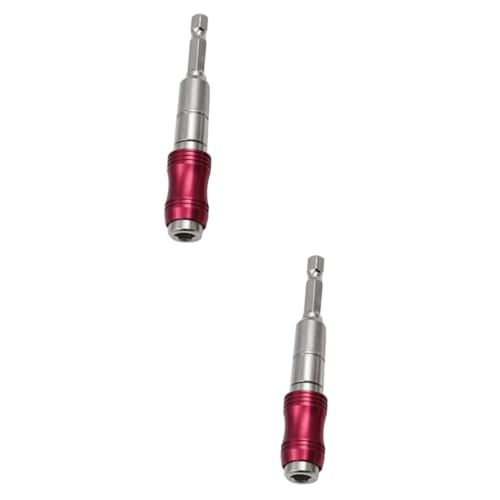 DIYEAH 2 Stück Elektrische Bohrverbindung Schlüssel freigeben Bohrerweiterungsadapter schwenkbarer Bitspitzenhalter Bit magnetische Verlängerungsstange Chrom-Vanadium-Stahl rot von DIYEAH