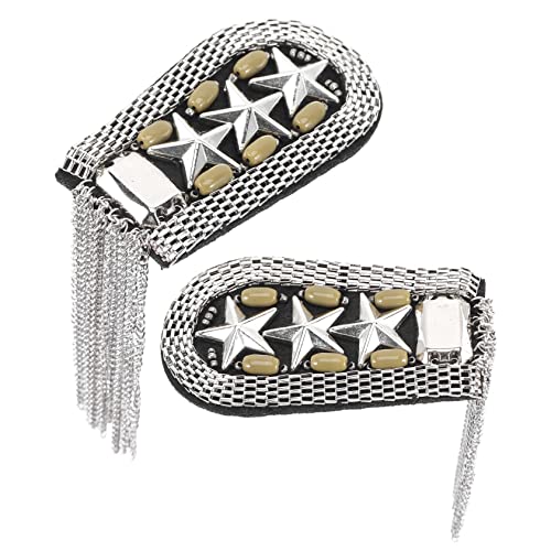 DIYEAH 2 Stück Epauletten Metall Quasten Ketten Schulterabzeichen Vintage Kostüm Schmuck Damen Herren Brosche Applikation für Uniformen Kostümpartys von DIYEAH