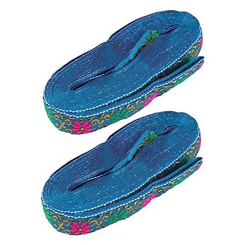 DIYEAH 2 Stück Ethnischer Stil Diy Stickerei Spitze Blumenmuster Spitzenband für Vorhänge und Bekleidung See Blau für Kreative Projekte und Heimdekoration DIYEAH 2 Stück Ethnischer Stil Diy Stickerei Spitze Blumenmuster Spitzenband für Vorhänge und Bekleidung See Blau für Kreative Projekte und Heimdekoration von DIYEAH