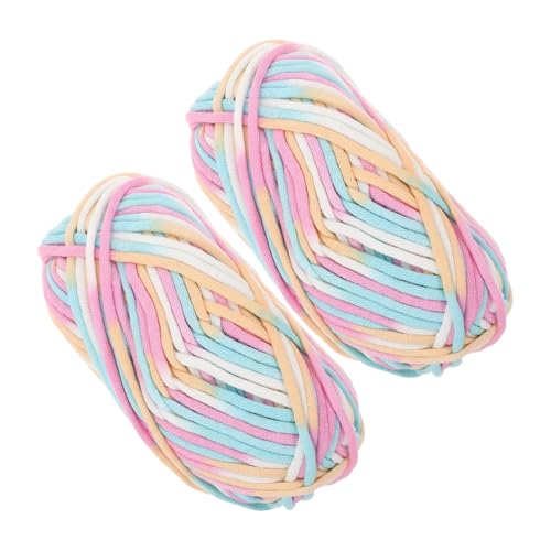 DIYEAH 2 Stück Farbige geflochtene Wolle Strickwolle leichtes Garn Strickfaden austauschbares Häkelgarn Webgarn weiches Garn zum Häkeln Strickzubehör Strickgarn für den Haushalt Nylon von DIYEAH