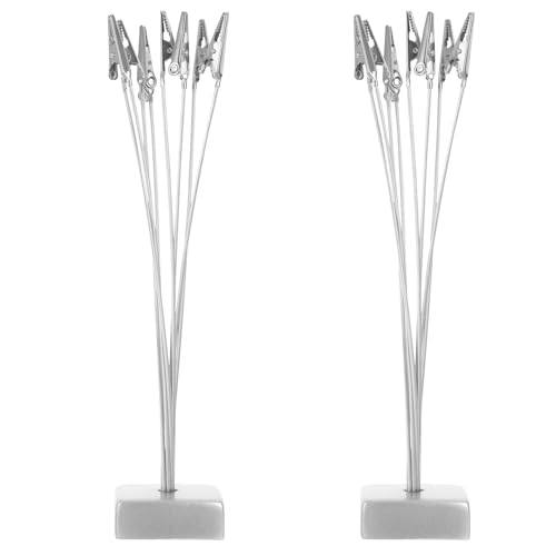 DIYEAH 2 Stück Fotocliphalter im Baumstil – Kartenhalter mit quadratischer Basis in Silber für den Tisch – Fotoclip-Memo-Organizer – Notizständer aus Metall für Partys DIYEAH 2 Stück Fotocliphalter im Baumstil – Kartenhalter mit quadratischer Basis in Silber für den Tisch – Fotoclip-Memo-Organizer – Notizständer aus Metall für Partys von DIYEAH