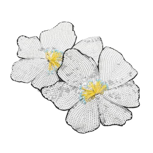 DIYEAH 2 Stück Glitzernde Pailletten und Perlenblumen Patches Funkelnde Aufnäher für Kleidung Kostüme und Kreative Nähprojekte von DIYEAH