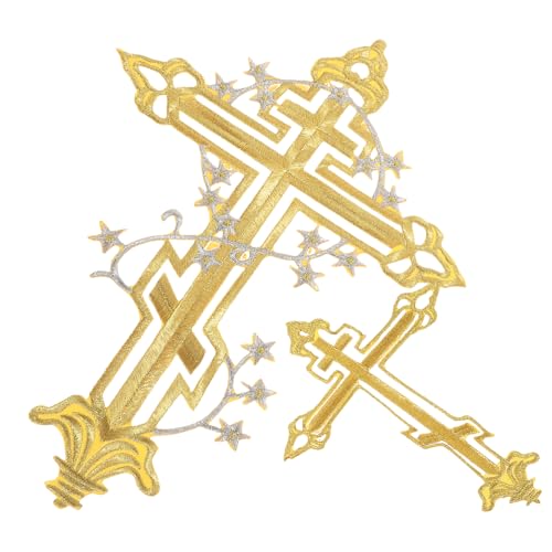 DIYEAH 2 Stück Goldene Kreuzapplikationen Stoffaufnäher für Hüte und Mäntel Langlebig und Hautfreundlich für Diy Projekte und Kreative Verschönerungen DIYEAH 2 Stück Goldene Kreuzapplikationen Stoffaufnäher für Hüte und Mäntel Langlebig und Hautfreundlich für Diy Projekte und Kreative Verschönerungen von DIYEAH