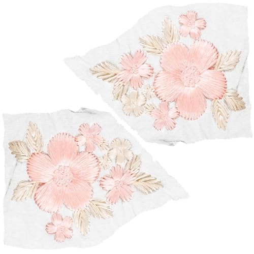 DIYEAH 2 Stück Große Bestickte Blumen patches aus Spitze Romantische DIY applikationen zum Aufnähen für Brautkleider Festliche Damenkleidung Vielseitige Verzierungen für Kleidung und von DIYEAH