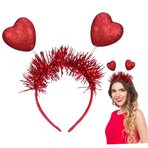 DIYEAH 2 Stück Herz Stirnband Herz Glitzer Stilvoll Liebesherz-stirnband Valentinstag Haarband Lustig Für Valentinstag-party-stirnband Valentinstag Zubehör Bands Schaum von DIYEAH