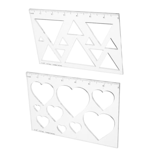 DIYEAH 2 Stück Hochpräzise Holzfräsvorlage für Diy Profis Herz und Dreiecksdesigns für Vielseitige Holzbearbeitung von DIYEAH